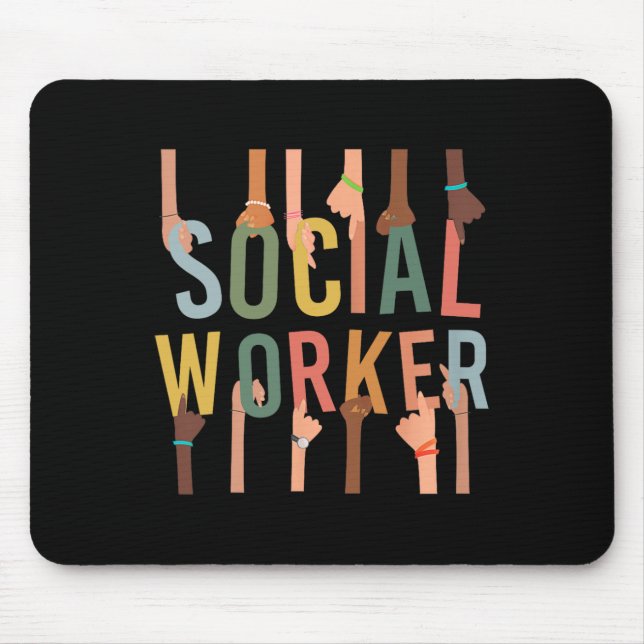 Mousepad Vida de Assistente Social Engraçado Mês de Trabalh (Frente)