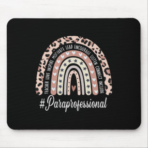 Mousepad Vida de Paraprofissional Boho Leopardo Arco-íris D