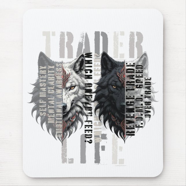 Mousepad Vida de trader | Lobo | Ambos os lados (Frente)