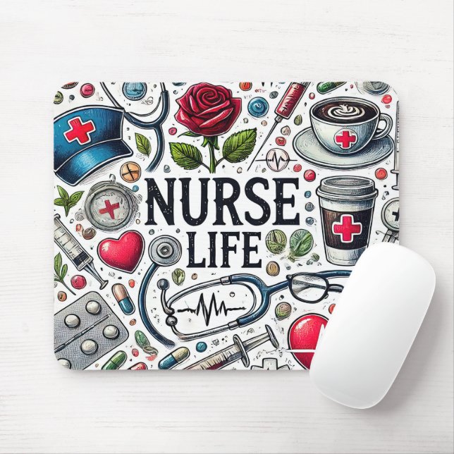 Mousepad Vida Engraçada de Enfermeira (Com mouse)