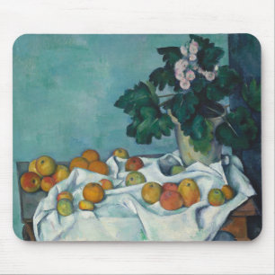 Mousepad Vida Estática com Maçãs e um Pote de Primroses: