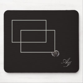 Mousepad Vida marinha japonesa monocromo neutro em bege lit