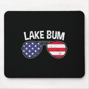 Mousepad Vida no Lago Bum Lago Barco Pesca Acampamento Fogu