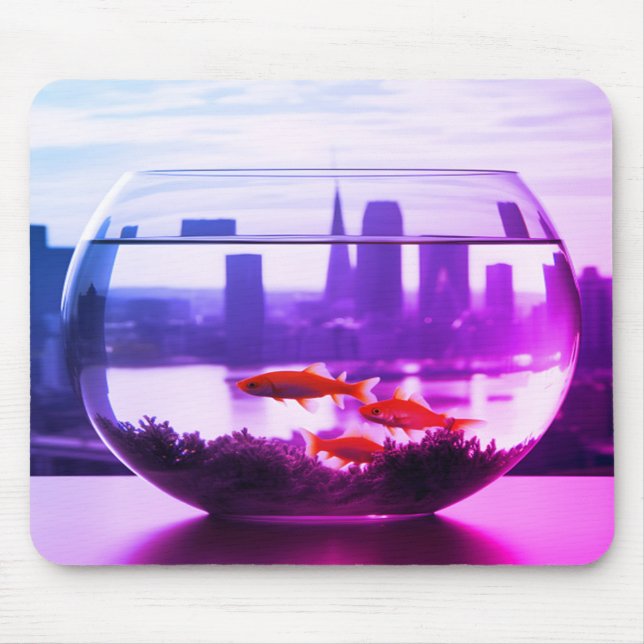 Mousepad Vida num Computador Portátil Mesa Tablet de Peixes (Frente)