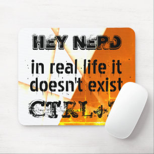 Mousepad Vida real não há desfazer, versão do nerd - laranj