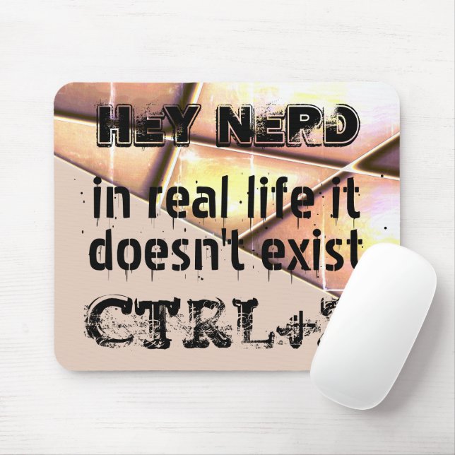 Mousepad Vida real não há desfazer, versão do nerd - Salmão (Com mouse)