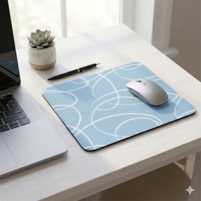 Mousepad Videira Giratória Abstrata | Azul de Mesa Textura  (Criador carregado)