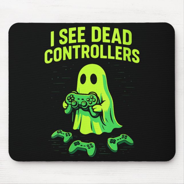 Mousepad Vídeo engraçado de Halloween com fantasma feminino (Frente)
