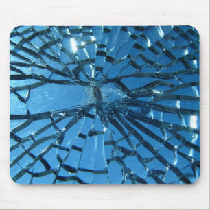 Mousepad Vidro Azul Quebrado