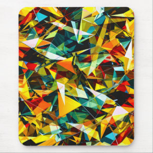 Mousepad Vidro Cristal Colorido Geométrico Abstrato Moderno