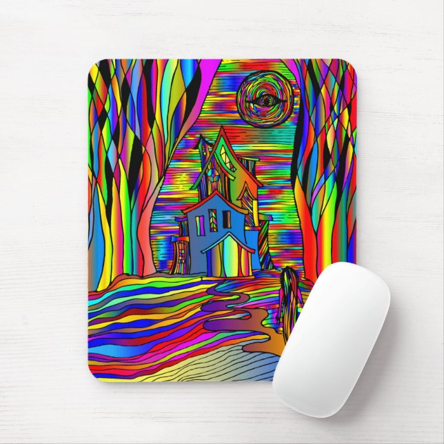 Mousepad Vidro De Mancha Abstrato, Assustador, (Com mouse)