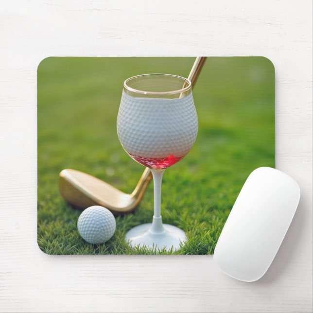 Mousepad Vidro e clube de vinho da Bola de Golfe (Com mouse)