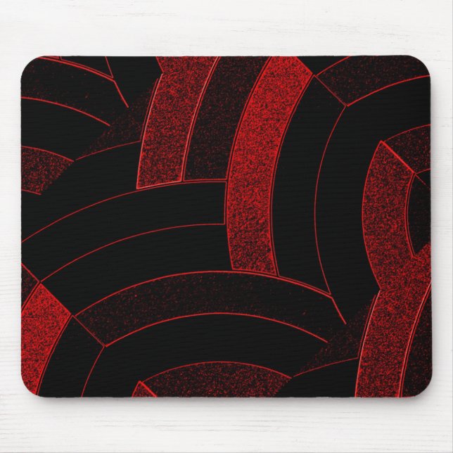 Mousepad viga preta/vermelha à moda contemporânea chique (Frente)
