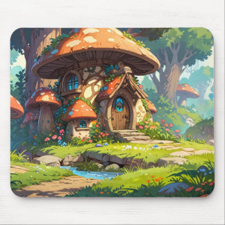 Mousepad Vila de Cogumelos Encantados na Floresta – Sonhado
