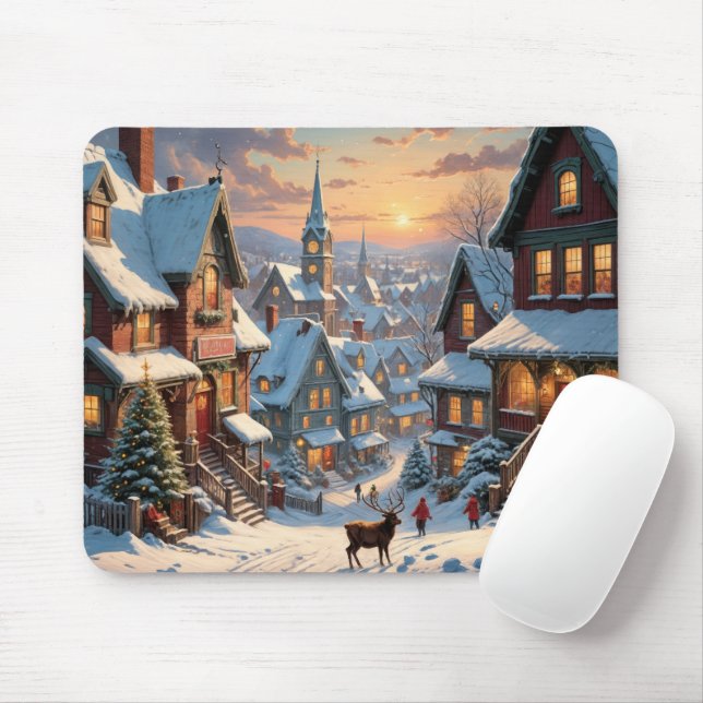 Mousepad Vila Snowy de Natal (Com mouse)