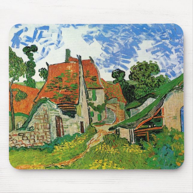 Mousepad Village Street por Vincent van Gogh (Frente)