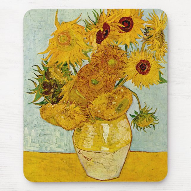 Mousepad Vincent Van Gogh 12 Sunflower Impressionista (Frente)