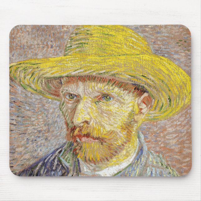 Mousepad Vincent van Gogh - Autorretrato com Chapéu de Palh (Frente)