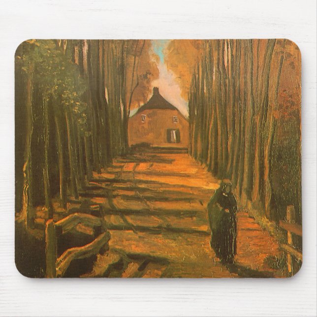 Mousepad Vincent van Gogh - Avenida de Choupos no Outono (Frente)