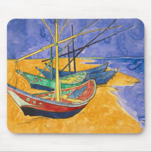 Mousepad Vincent van Gogh   Barcos de pesca na praia