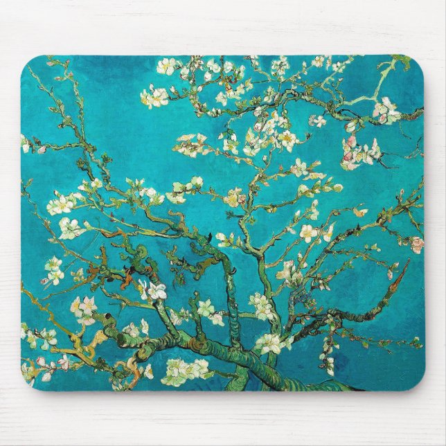 Mousepad Vincent Van Gogh Blossoming Almond Tree Arte Flora (Frente)