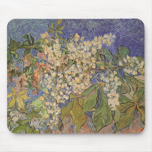 Mousepad Vincent van Gogh - Blossoming Chestnut Branches (Frente)