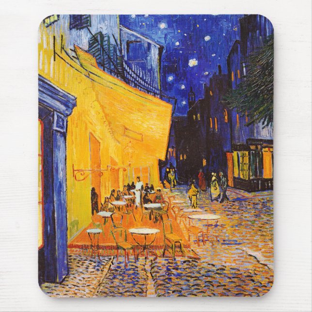Mousepad Vincent van Gogh Cafe Terrace em Night Fine Art (Frente)