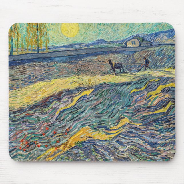Mousepad Vincent van Gogh - Campo com lavoura de agricultor (Frente)