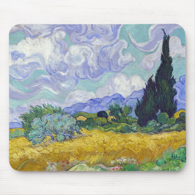 Mousepad Vincent Van Gogh - Campo de Trigo com Cipras (Frente)
