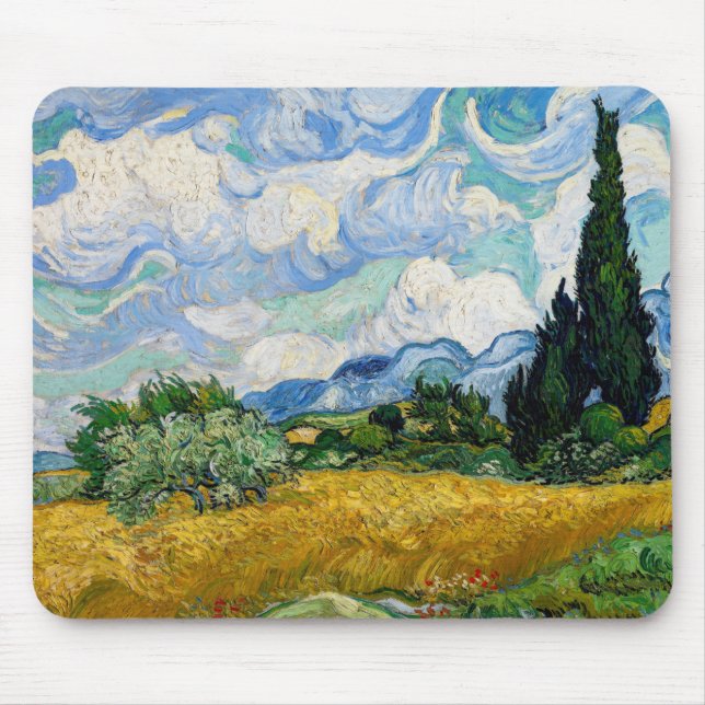 Mousepad Vincent Van Gogh - Campo de Trigo com Cipras (Frente)
