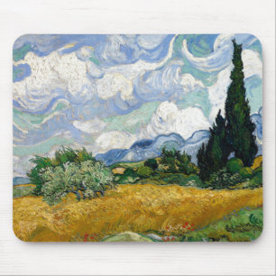 Mousepad Vincent Van Gogh Campos De Trigo Com Cyprestes