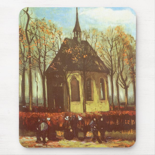 Mousepad Vincent van Gogh - Capela em Nuenen, Churchgoers (Frente)
