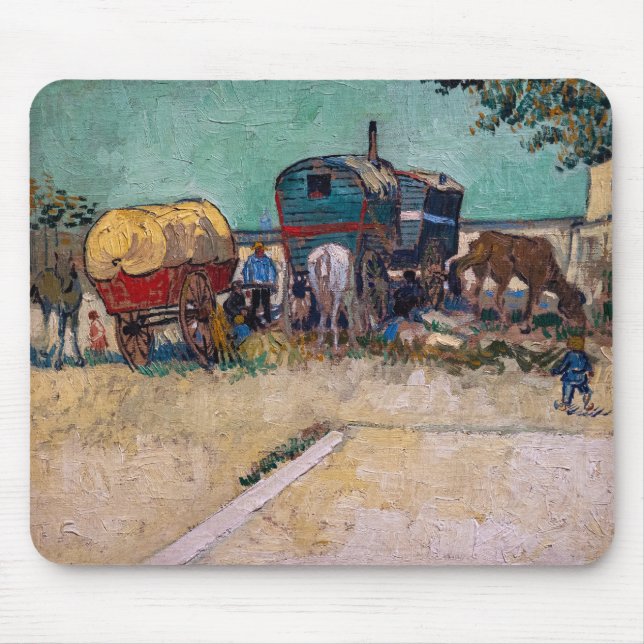 Mousepad Vincent Van Gogh - Caravanas, Campo de Ciganos per (Frente)