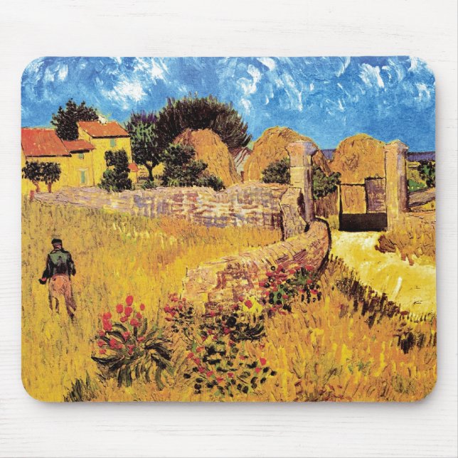 Mousepad Vincent Van Gogh - Casa de Fazenda na Provença Art (Frente)