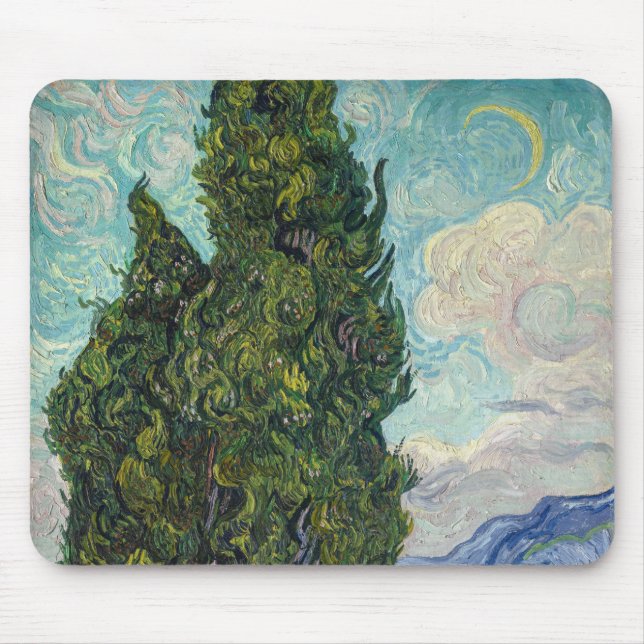 Mousepad Vincent van Gogh - Cyprestes (Frente)