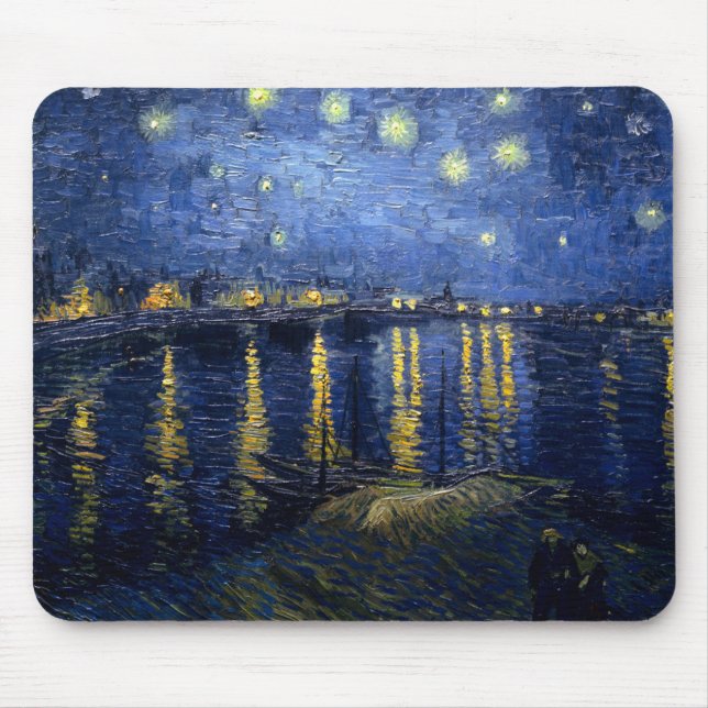 Mousepad Vincent van Gogh está na Noite Estrelada do Ródano (Frente)