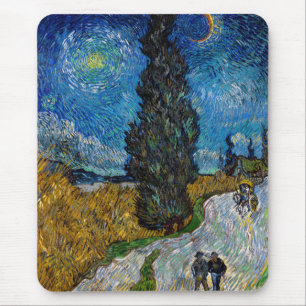 Mousepad Vincent van Gogh - Estrada com Cypress e Star
