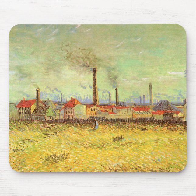 Mousepad Vincent van Gogh - Fábricas em Asnieres (Frente)
