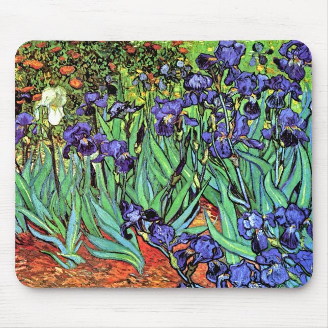 Mousepad Vincent Van Gogh - Íris - Amante de Flores Arte Fi (Frente)