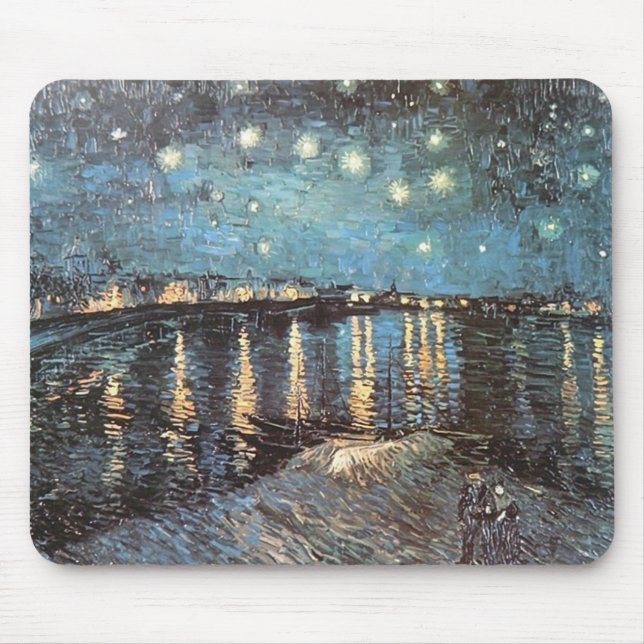 Mousepad Vincent van Gogh - luz das estrelas sobre o Rhone (Frente)