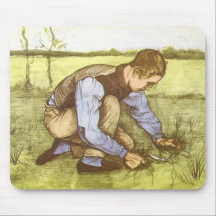 Mousepad Vincent van Gogh - Menino Cortando Grama com Foice