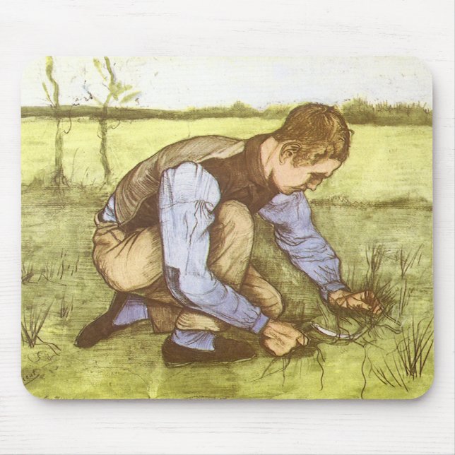 Mousepad Vincent van Gogh - Menino Cortando Grama com Foice (Frente)