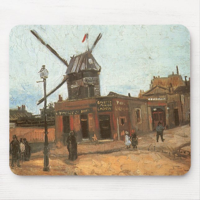 Mousepad Vincent van Gogh - Moulin de la Galette, Windmill (Frente)