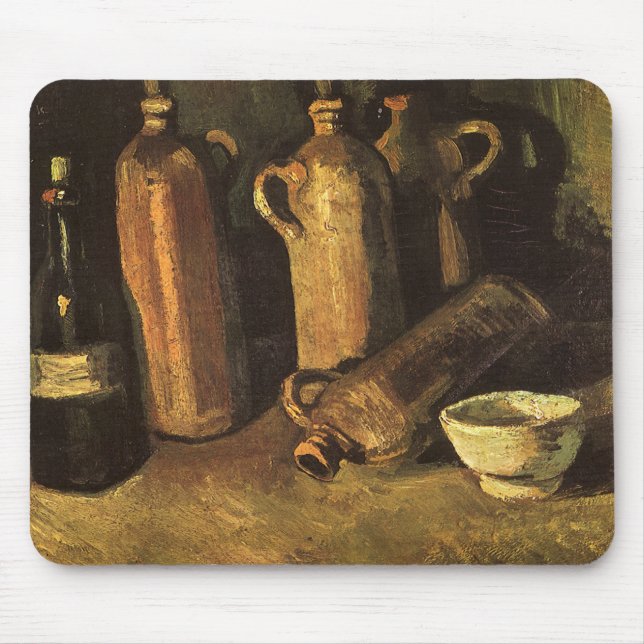 Mousepad Vincent van Gogh - Natureza Morta com 4 Garrafas d (Frente)