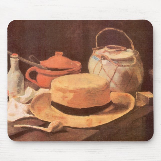 Mousepad Vincent van Gogh - Natureza Morta com Chapéu de Pa (Frente)