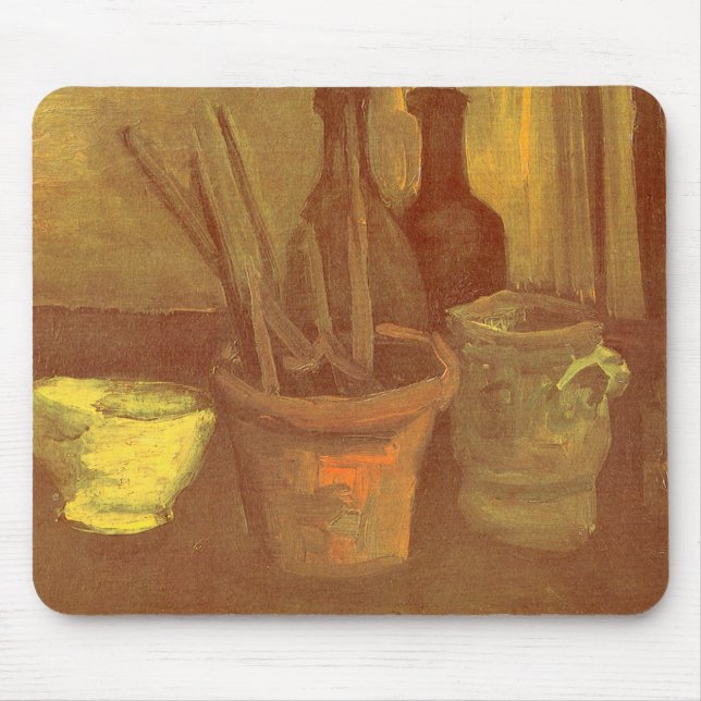 Mousepad Vincent van Gogh - Natureza Morta Pincéis em Vaso (Frente)