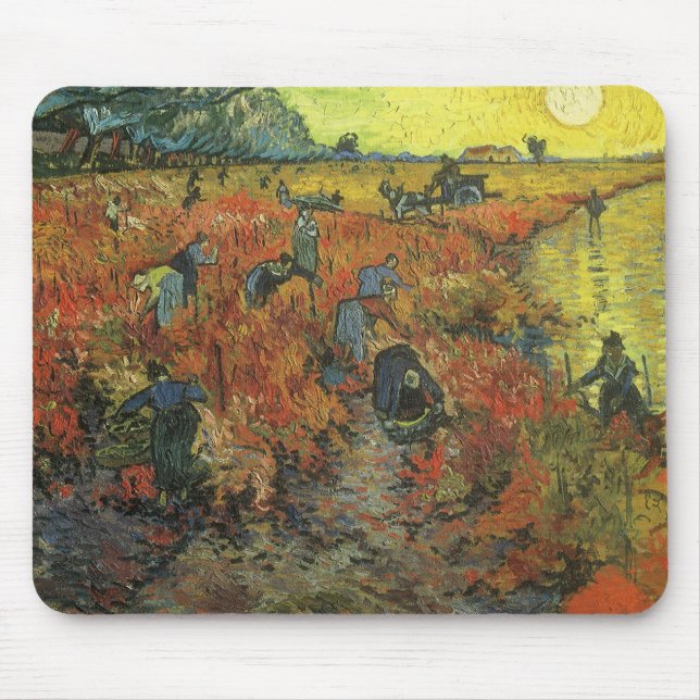 Mousepad Vincent van Gogh - O Vineyard Vermelho (Frente)