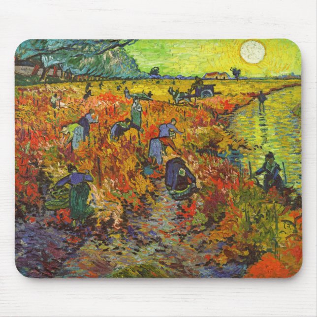 Mousepad Vincent van Gogh - O Vineyard Vermelho (Frente)