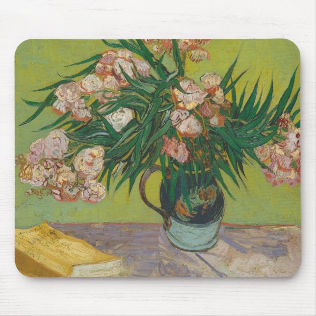 Mousepad Vincent Van Gogh Oleander pintura em flor (Frente)