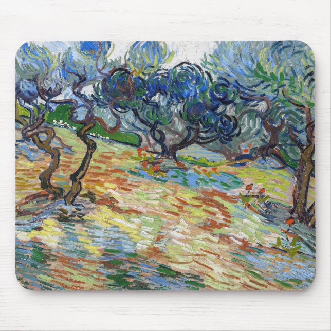 Mousepad Vincent van Gogh - Oliveiras: Céu azul-claro (Frente)